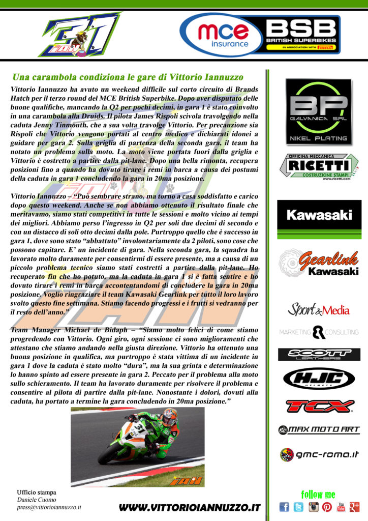 Vittorio_Iannuzzo_BSB_British_Superbike_MCE_Gearlink_Kawasaki_Ninja_ZX10_1000_Pirelli_Inghilterra_2016_Comunicato_Stampa_Gare