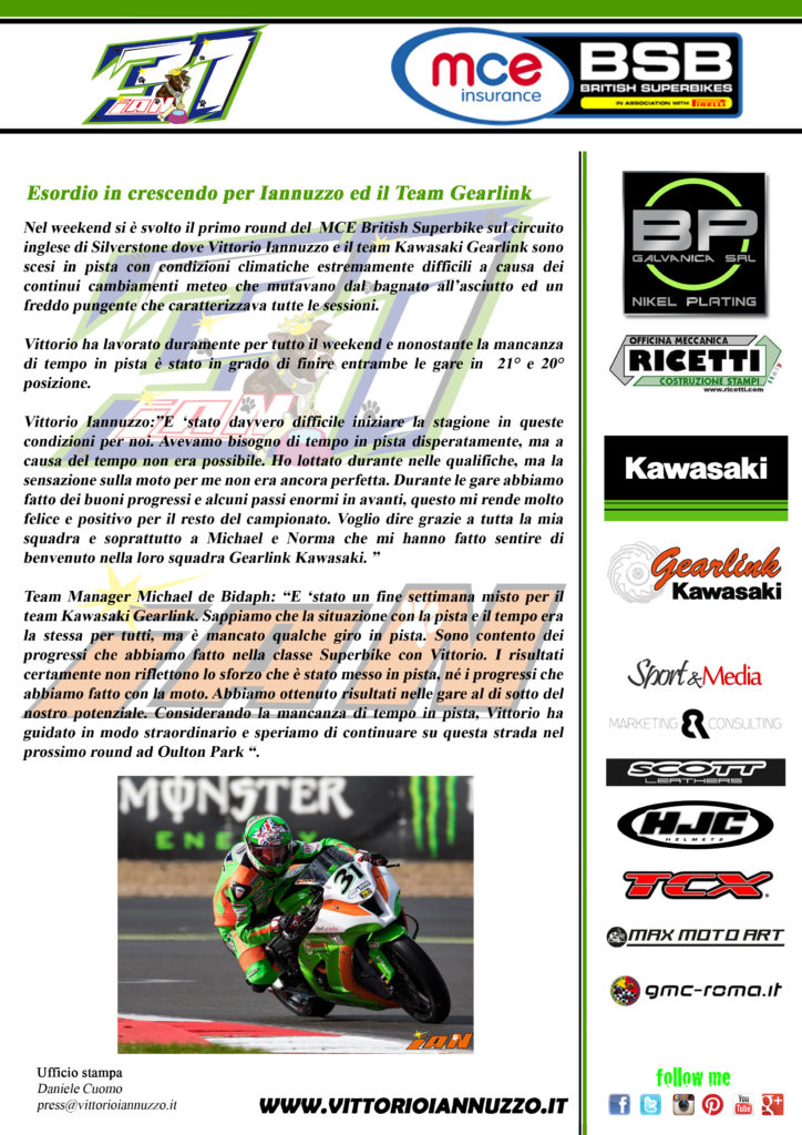 Vittorio_Iannuzzo_BSB_British_Superbike_MCE_Gearlink_Kawasaki_Ninja_ZX10_1000_Pirelli_Inghilterra_2016_Comunicato_Stampa_Gare