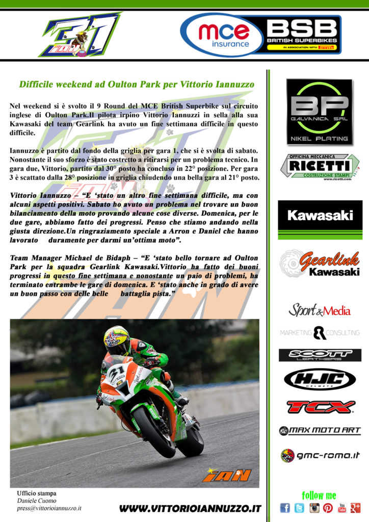 Vittorio_Iannuzzo_BSB_British_Superbike_MCE_Gearlink_Kawasaki_Ninja_ZX10_1000_Pirelli_Inghilterra_2016_Comunicato_Stampa_Gare